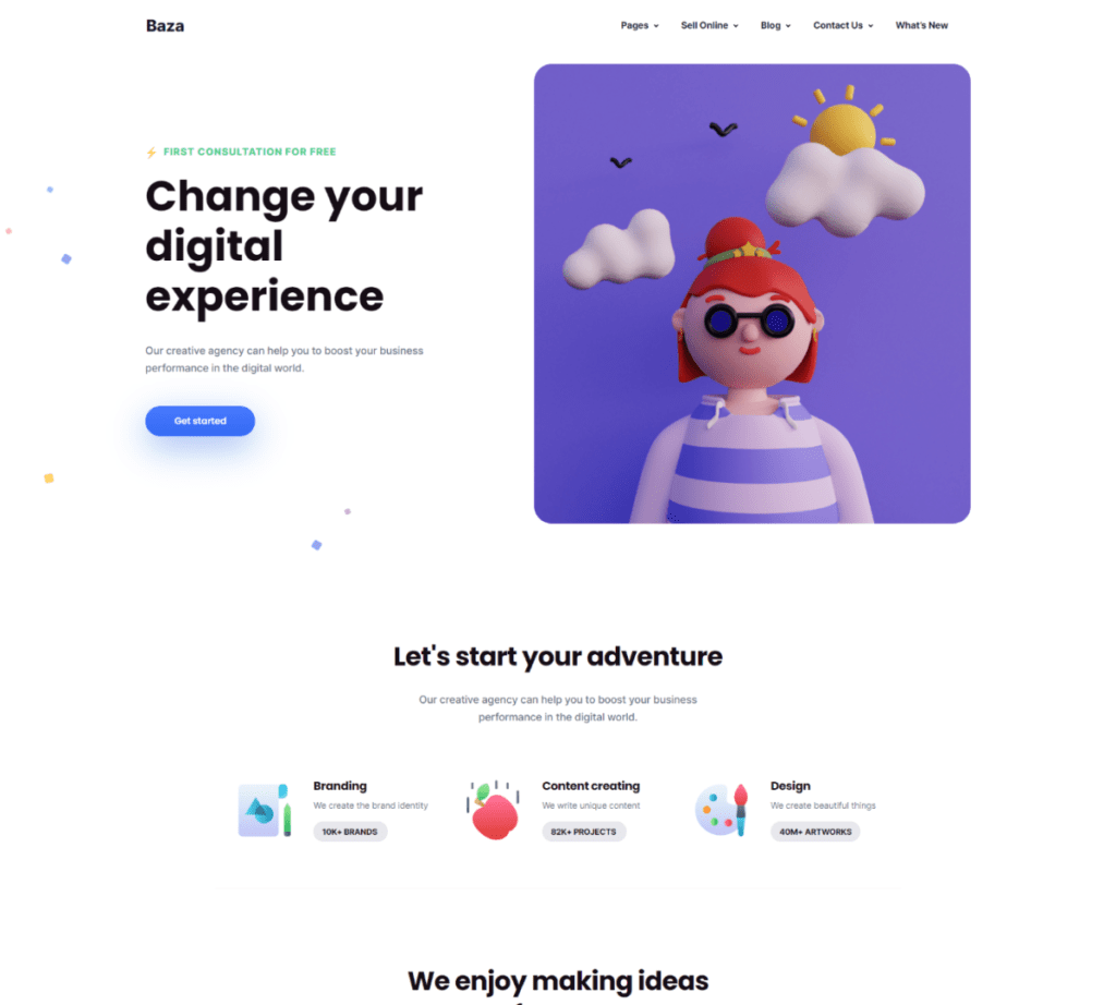 Baza - Creative MultiPurpose WordPress Theme